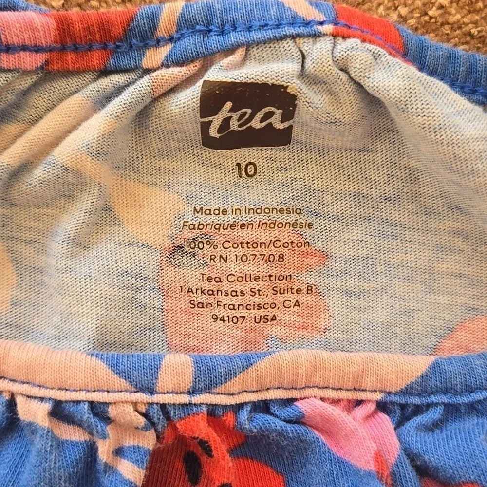 Tea Collection Floral Tank Sleeveless Dress Size 10‎ 100% Cotton Colorful Flowy